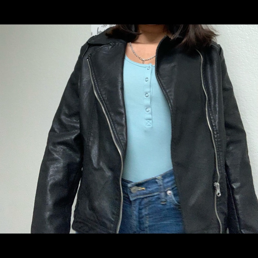 Black leather jacket